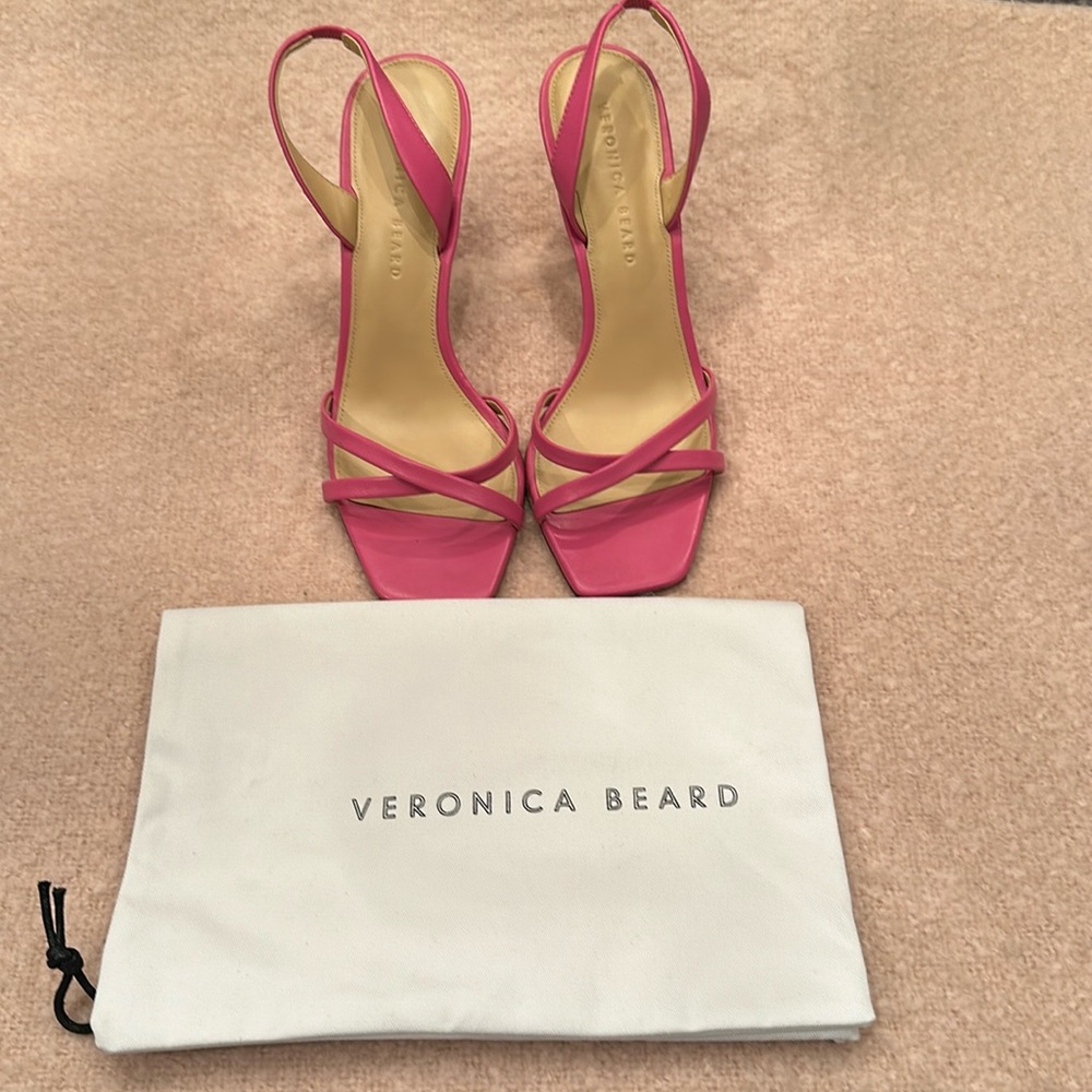 Veronica Baird Vero Cuoio 8.5 Pink strappy Heels. Like New..Worn Once!!